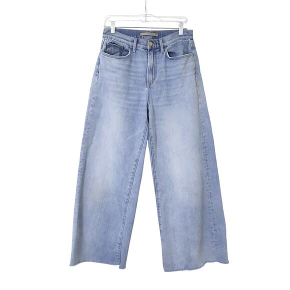 Joe's Jeans Mia Raw Hem High Rise Light Wash Wide Leg Loose Baggy Ankle Jeans 29 - Picture 1 of 10